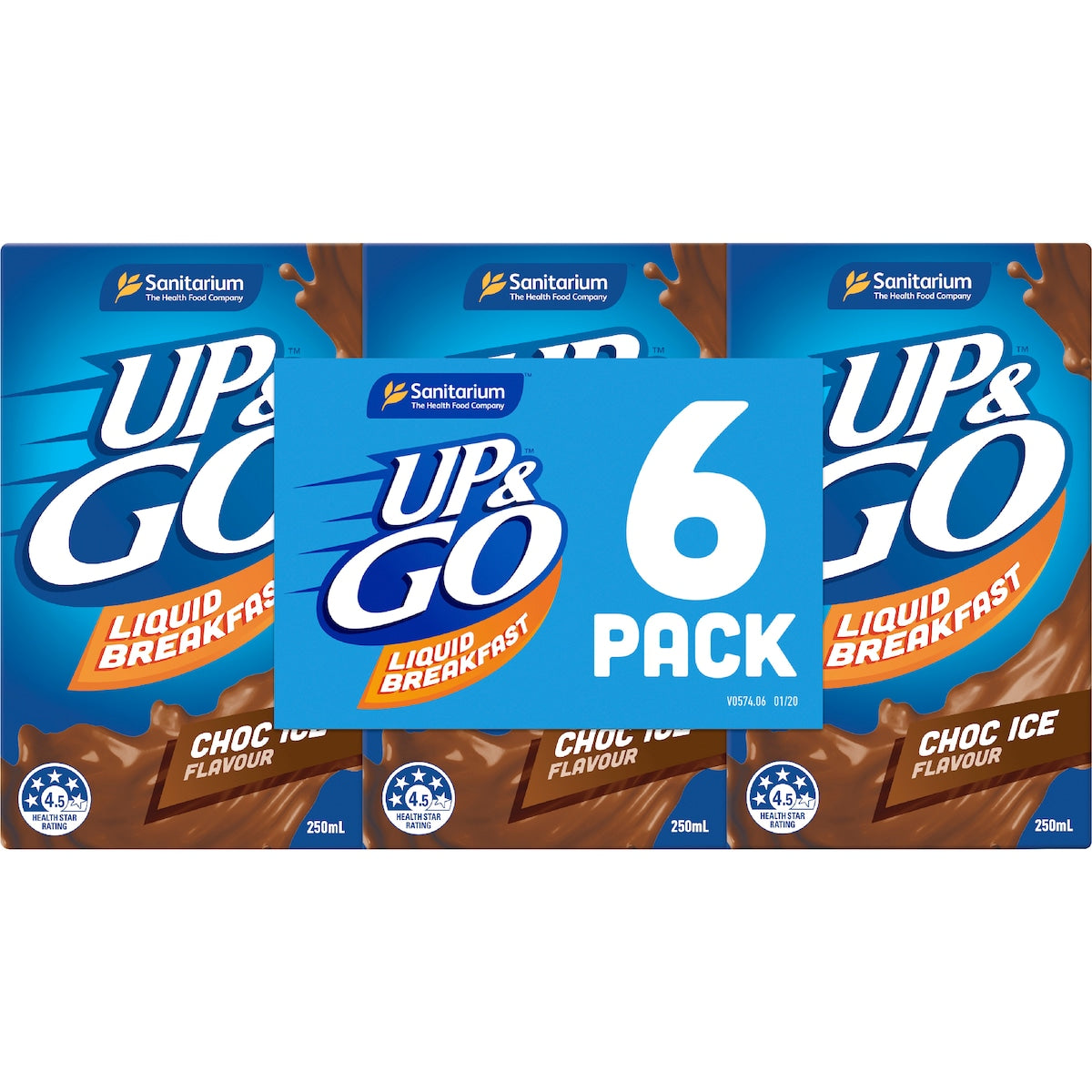 Up&go Liquid Breakfast Choc Ice 250ml X 6 Pack