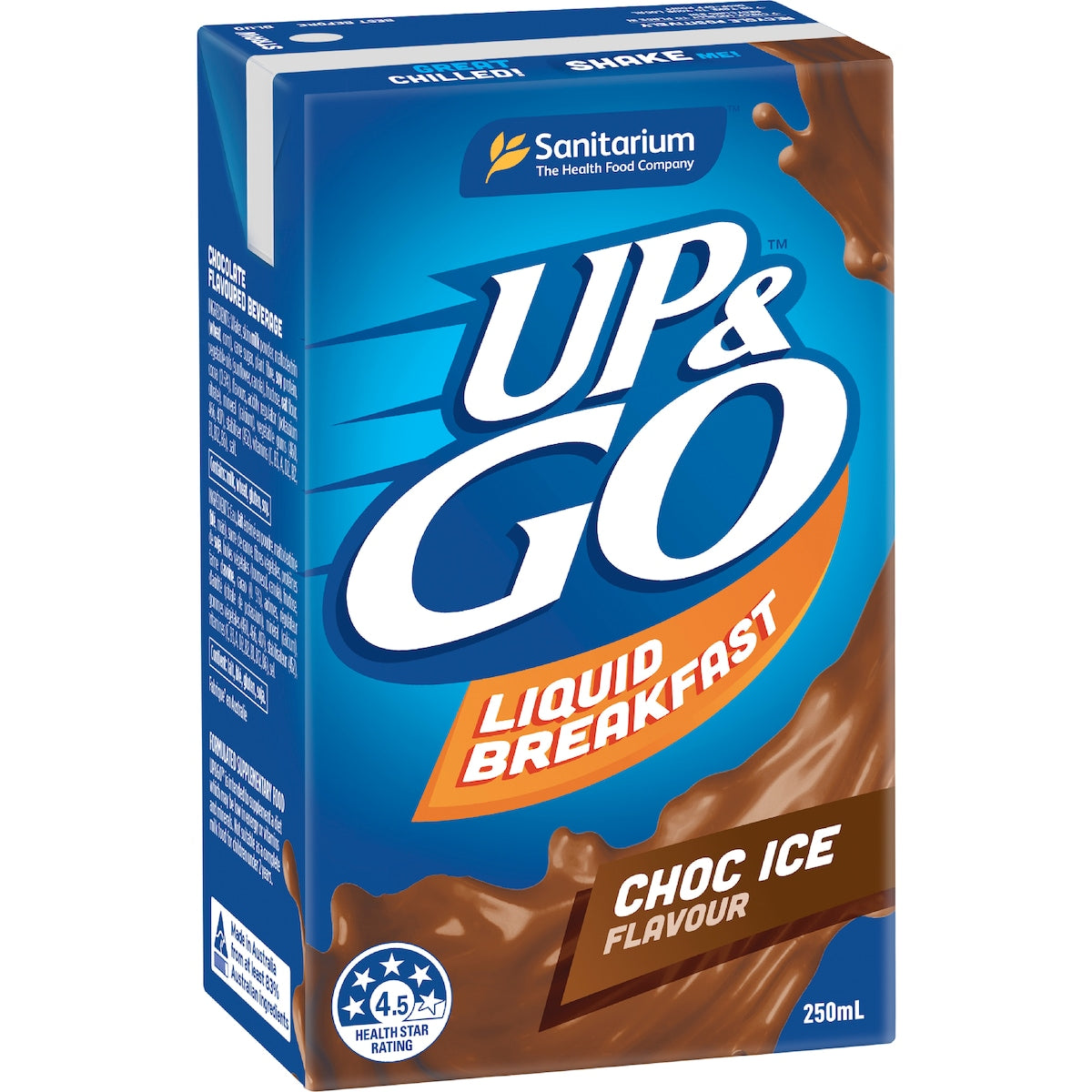 Up&go Liquid Breakfast Choc Ice 250ml X 6 Pack