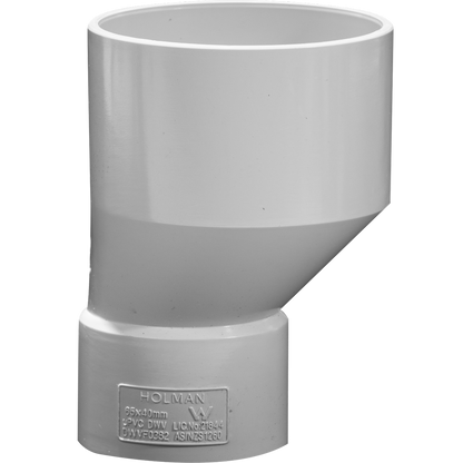 Holman 65mm x 40mm PVC DWV Taper Level Invert - Sewer & Vent Use