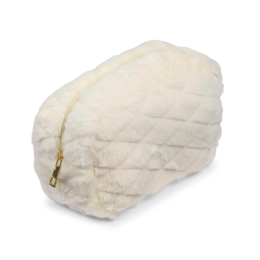 Faux Fur Makeup Bag - 1 Each