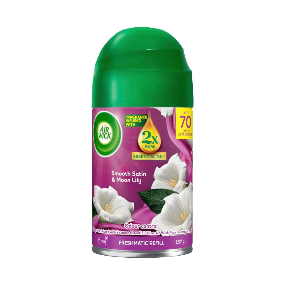 Air Wick 2X Essential Oil Freshmatic Refill Smooth Satin & Moon Lily - 157g