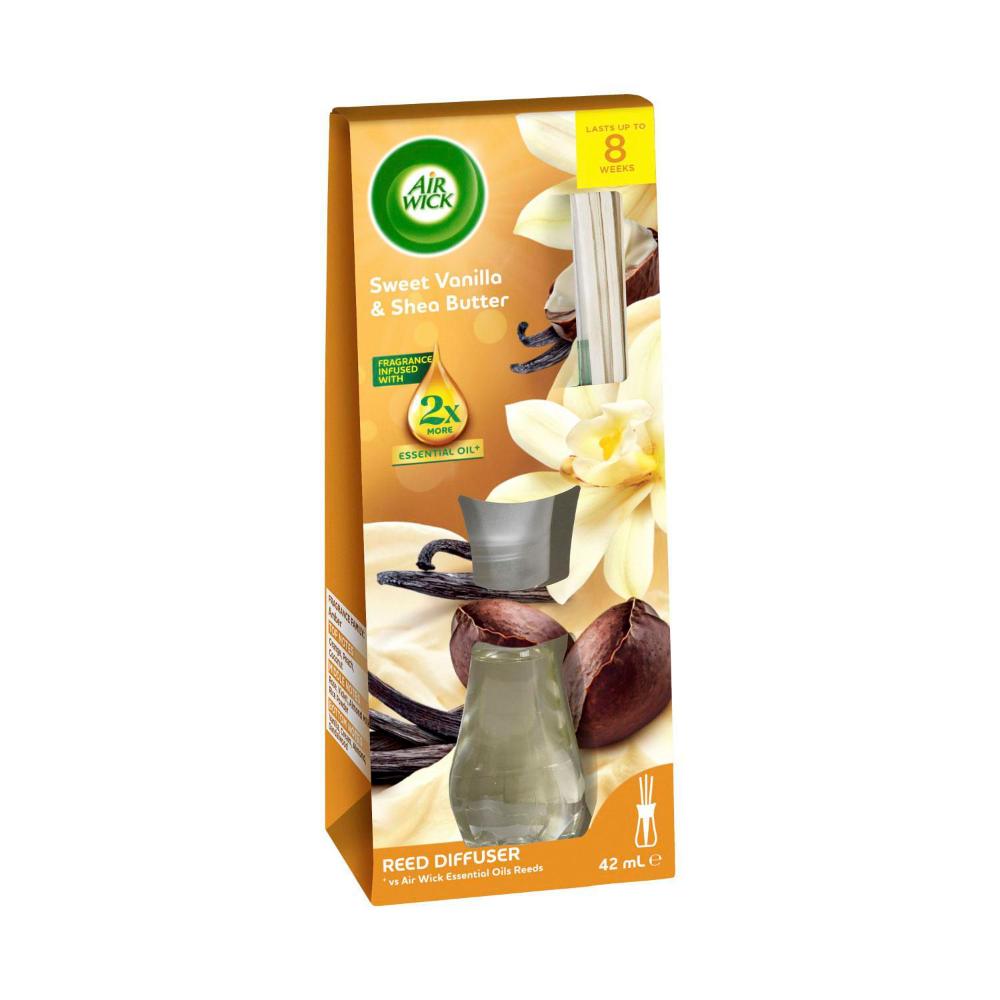 Air Wick 2X Essential Oil Reed Diffuser Sweet Vanilla & Shea Butter - 42mL