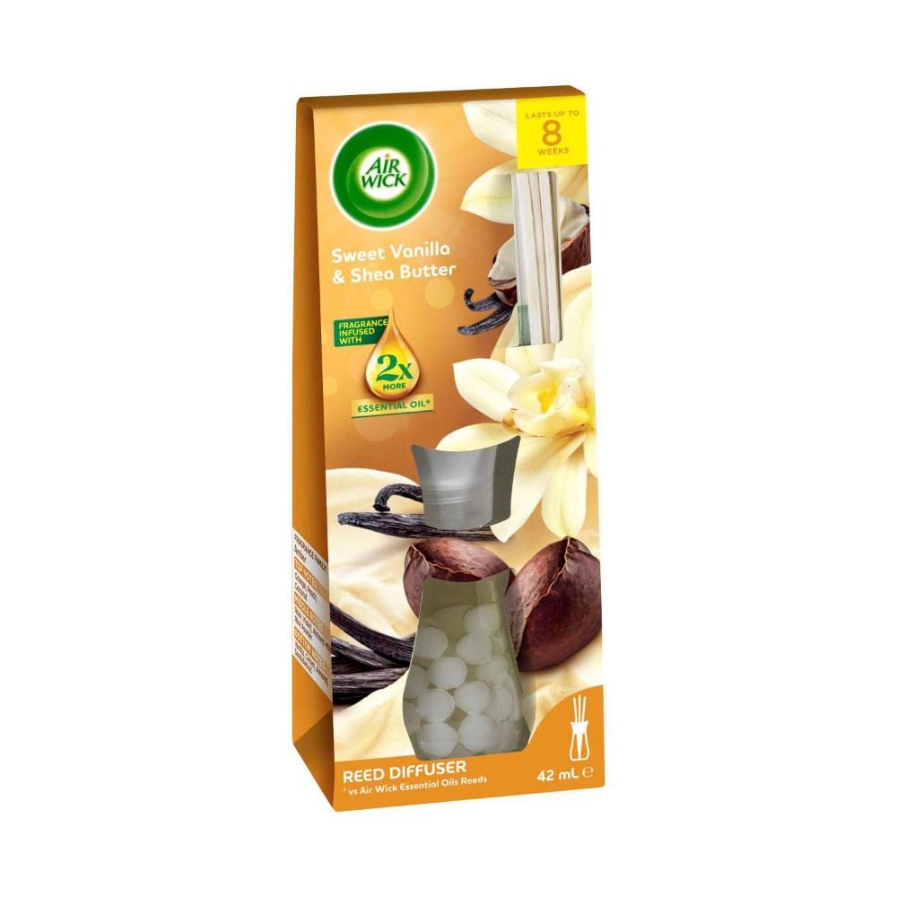 Air Wick 2X Essential Oil Reed Diffuser Sweet Vanilla & Shea Butter - 42mL