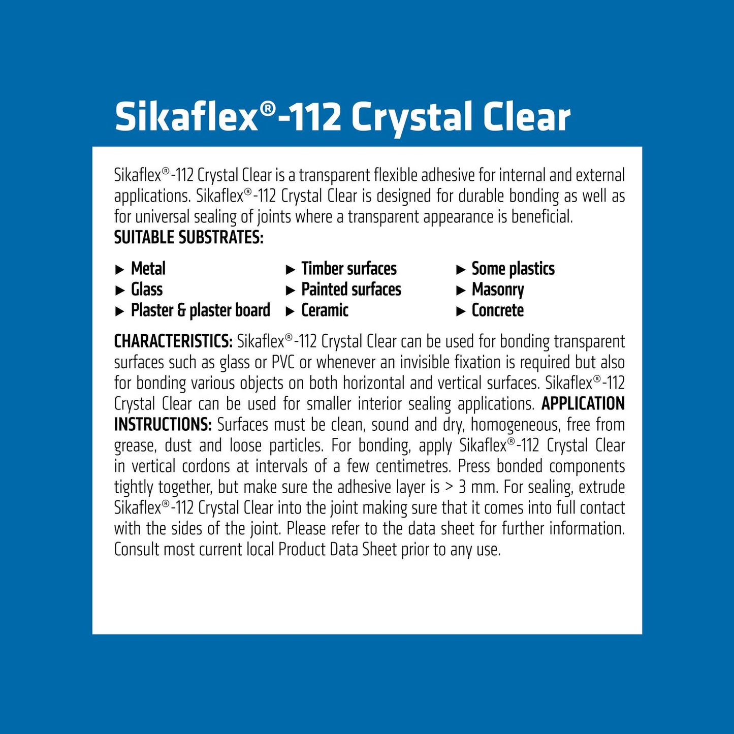 Sika Sikaflex 112 Adhesive Sealant - 290ml - Clear