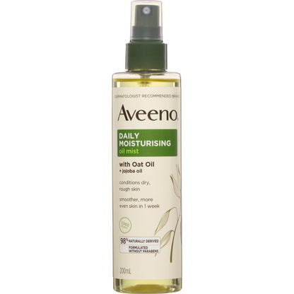 Aveeno Daily Moisturising Body Oil Mist Dry Rough Sensitive Skin 200ml