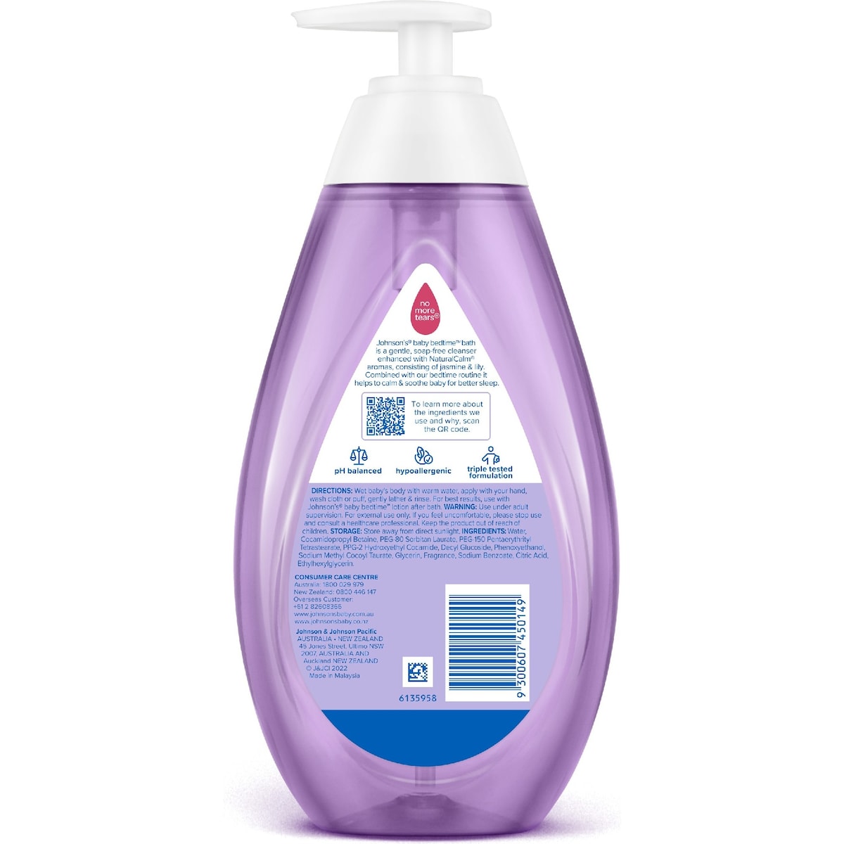 Johnsons Bedtime Gentle Calming Scented Tear Free Baby Bath 500ml