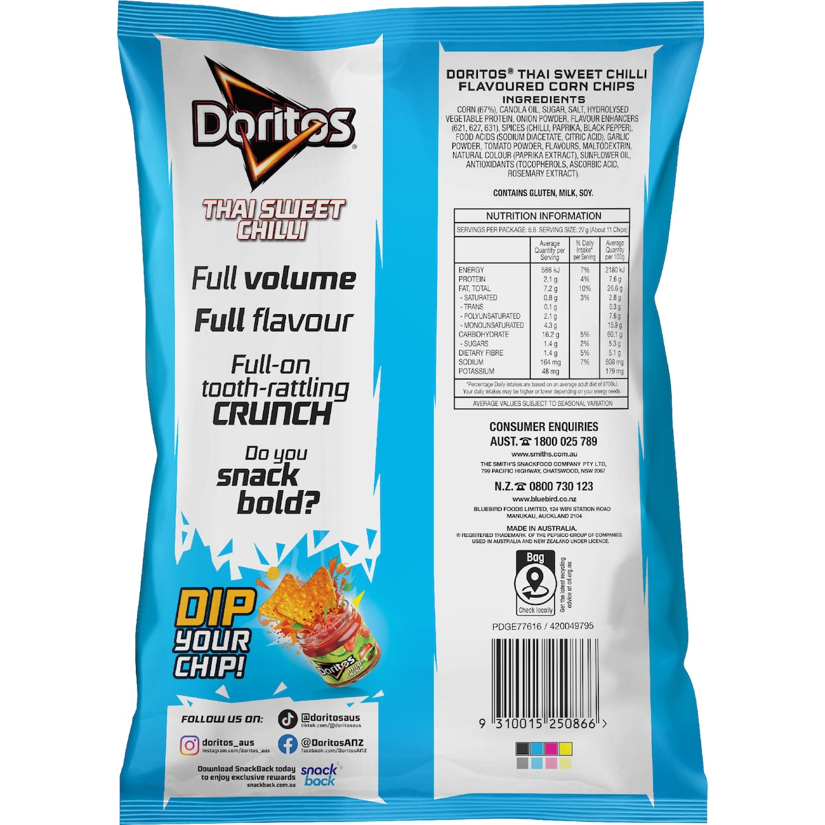 Doritos Corn Chips Share Pack Thai Sweet Chili 150g