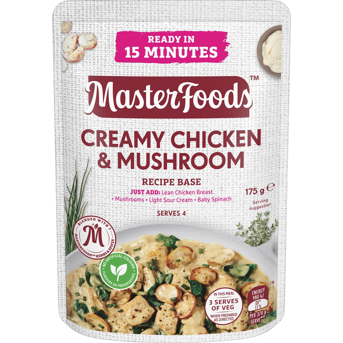Masterfoods Creamy Chicken & Mushroom Recipe Base 175g