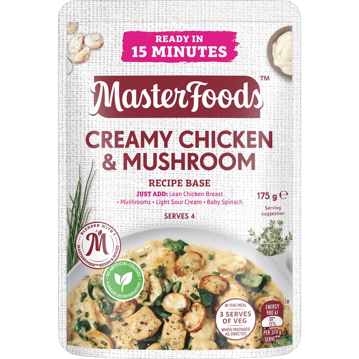 Masterfoods Creamy Chicken & Mushroom Recipe Base 175g