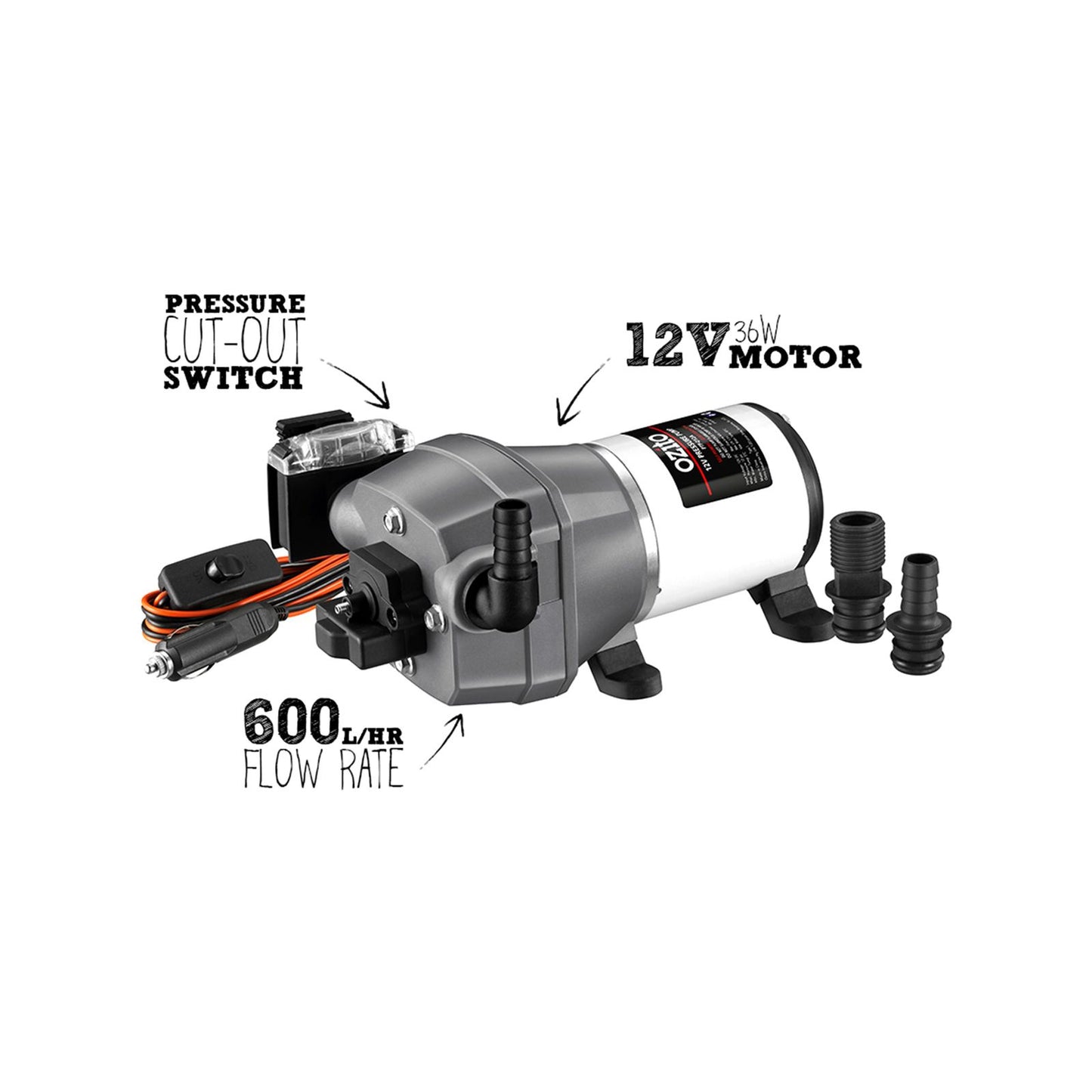 Ozito Portable Pressure Pump - 12V - 600L/h