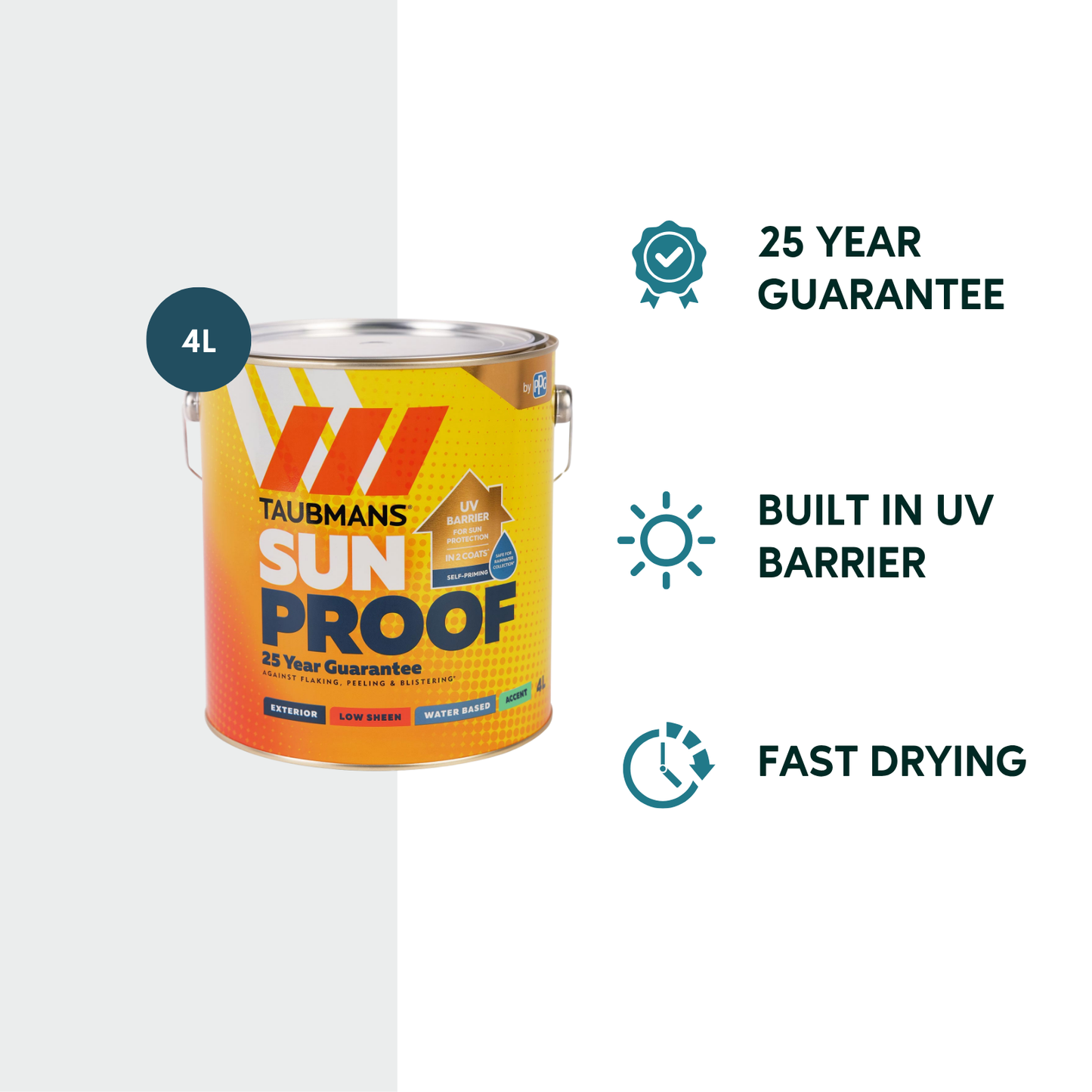 Taubmans Accent Sheen Low Sunproof Exterior Paint - 4L