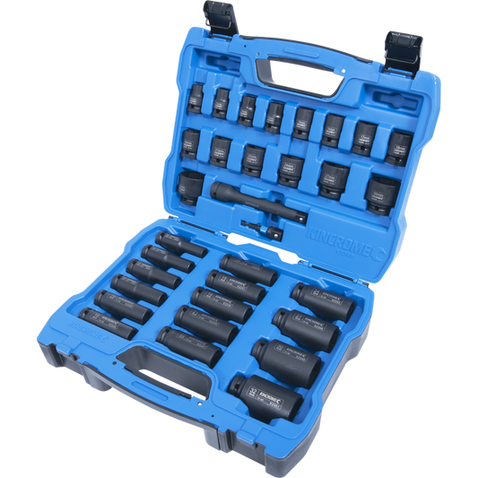 Kincrome 1/2" Drive Metric Impact Socket Set 32 Piece - Chrome Molybdenum