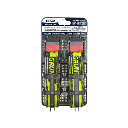 Grunt Pro Cam Buckle Tie Downs - 38mm x 3m - 340kg
