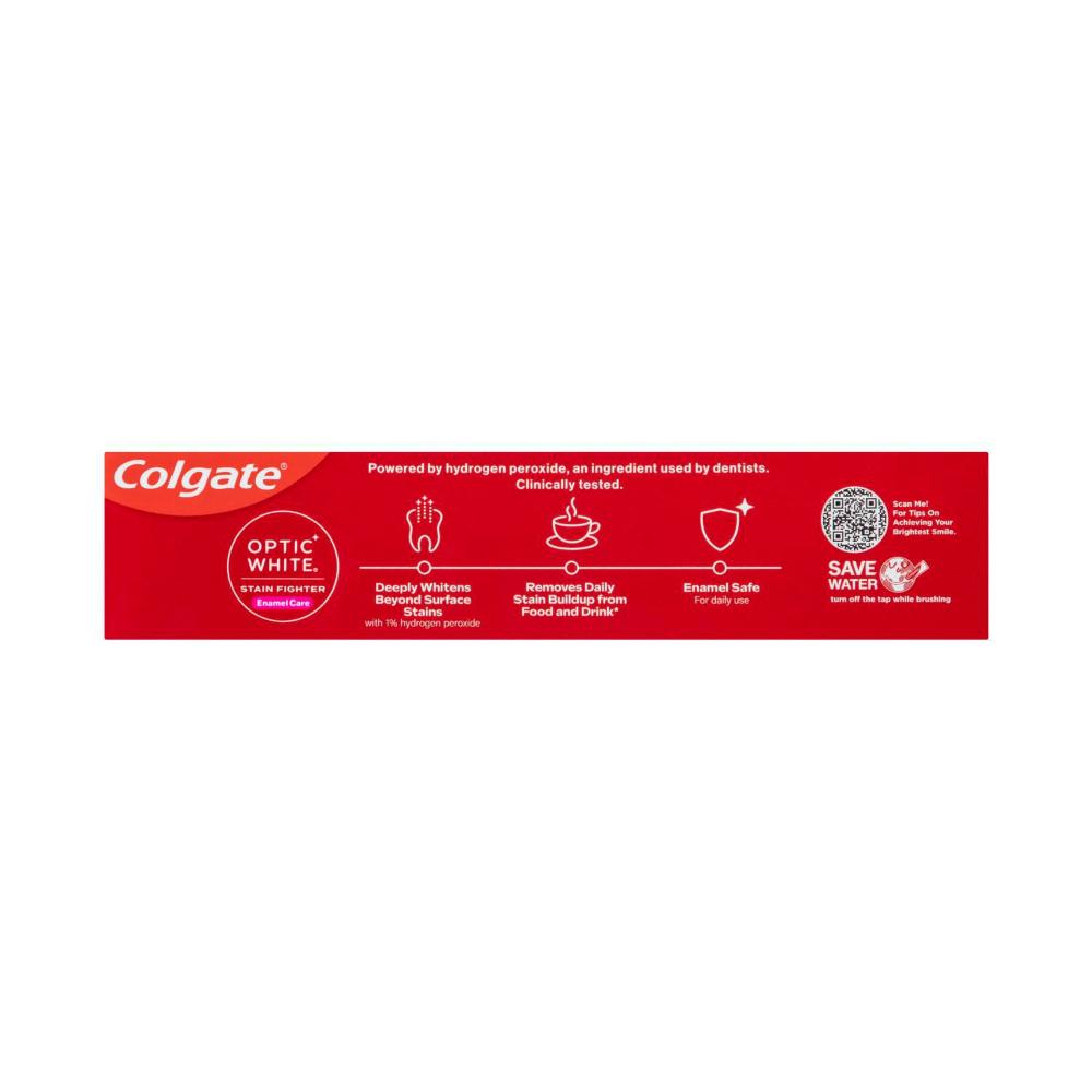 Colgate Optic White Enamel Care Teeth Whitening Toothpaste With 1% Hydrogen Peroxide - 140g
