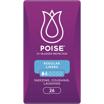 Poise Incontinence Liners Regular 26 Pack