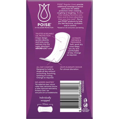 Poise Incontinence Liners Regular 26 Pack