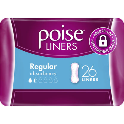 Poise Incontinence Liners Regular 26 Pack