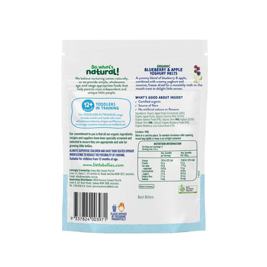 Little Bellies Blueberry & Apple Yoghurt Melts 8 Pack - 20g