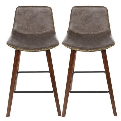 Artiss Cafe Barstool Wood Walnut 2 Pack