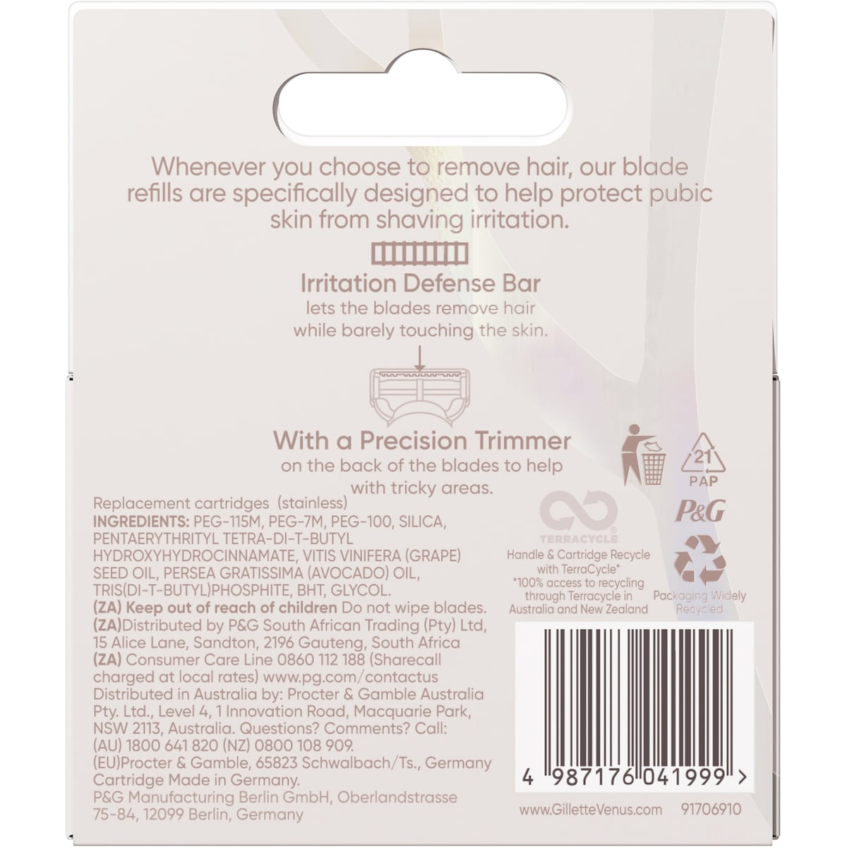 Gillette Venus For Pubic Hair & Skin Razor Blades 3 Pack
