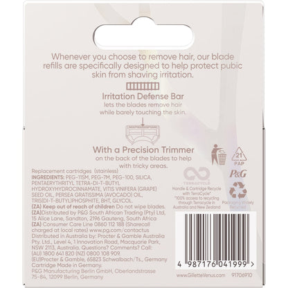 Gillette Venus For Pubic Hair & Skin Razor Blades 3 Pack