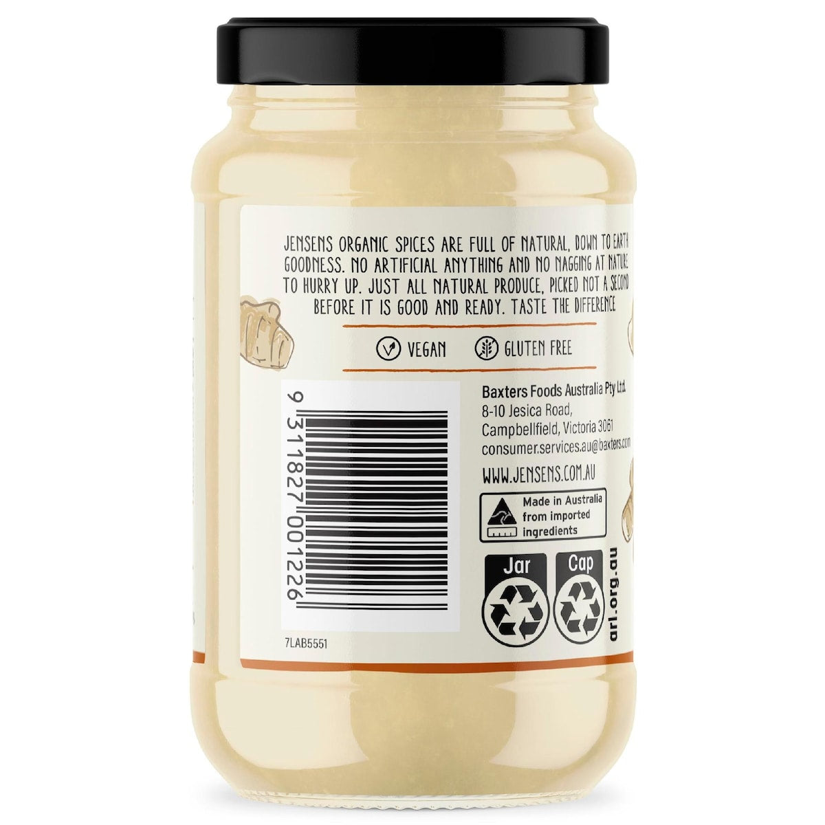 Jensens Organic Crushed Ginger 210g