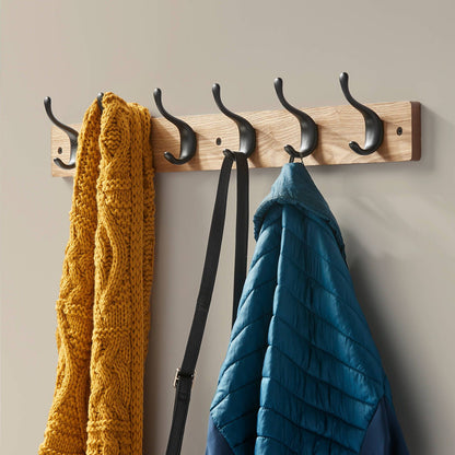 Adoored 6 Hook Rustic Pine Board Rack