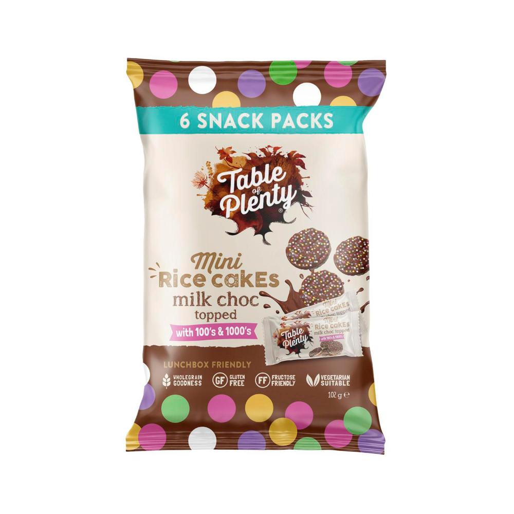 Table Of Plenty Mini Rice Cakes 100s & 1000s Snack Packs - 102g