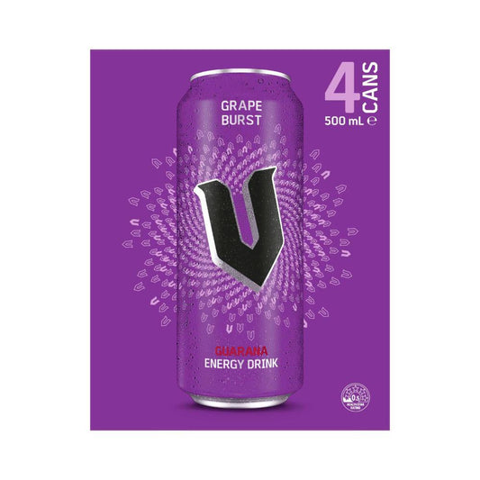 V Energy Drink Grape 4x500ml - 4 Pack