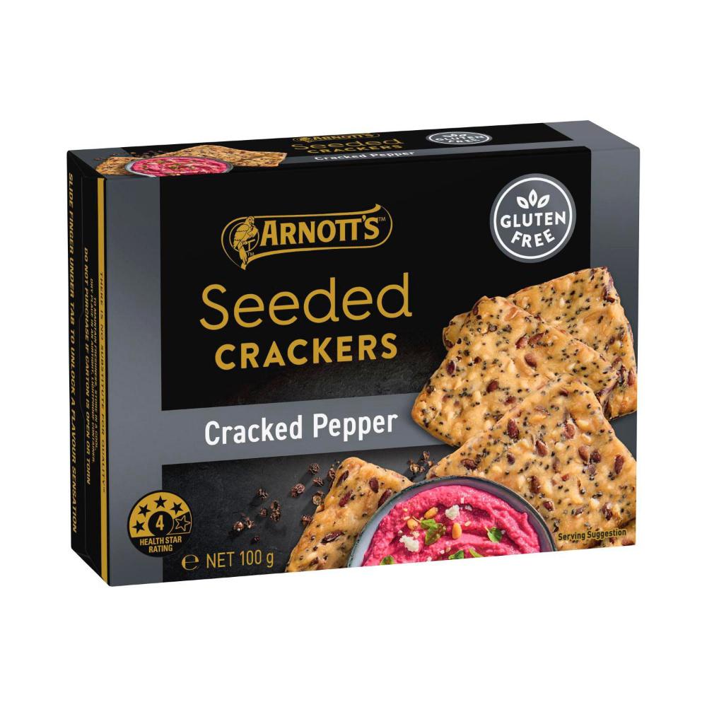 Arnott's Gold Label Seed Crackers Black Pepper - 100g