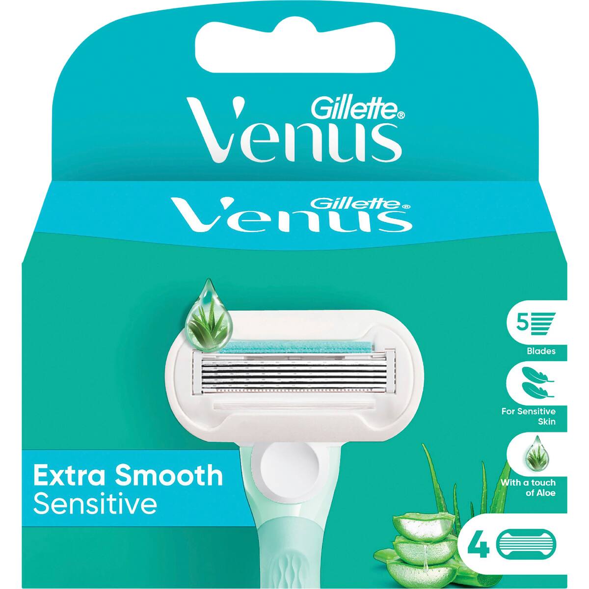 Gillette Venus Deluxe Smooth Sensitive Razor Blades 4 Pack