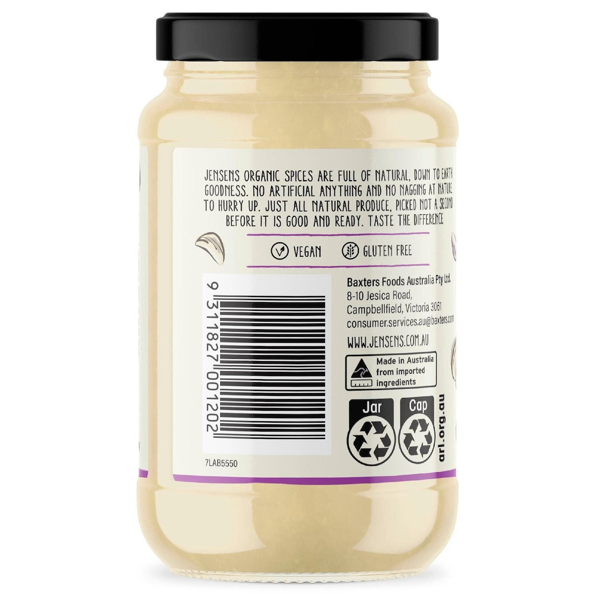 Jensens Organic Crushed Garlic 220g
