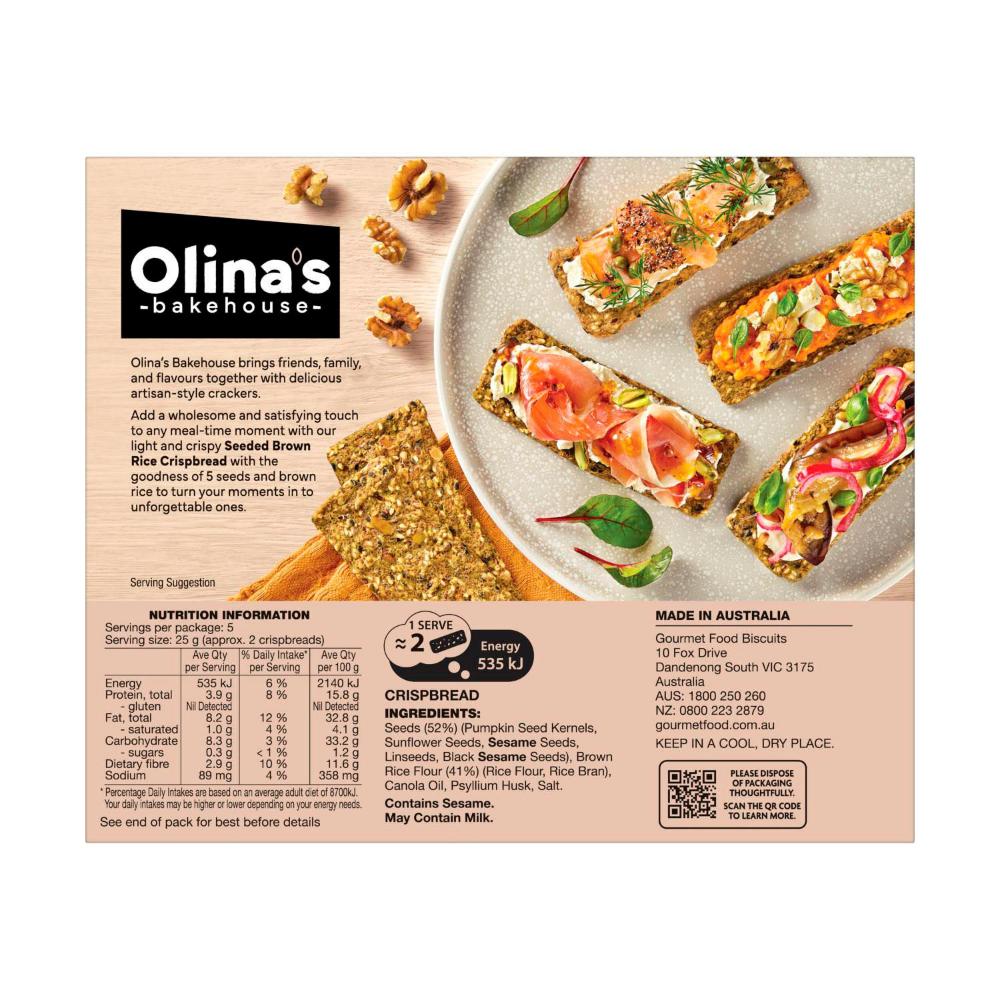 Olina's Bakehouse Seed Rice Crispbread Original - 126g
