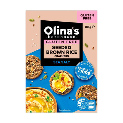 Olina's Brown Rice Crackers Sea Salt - 80g