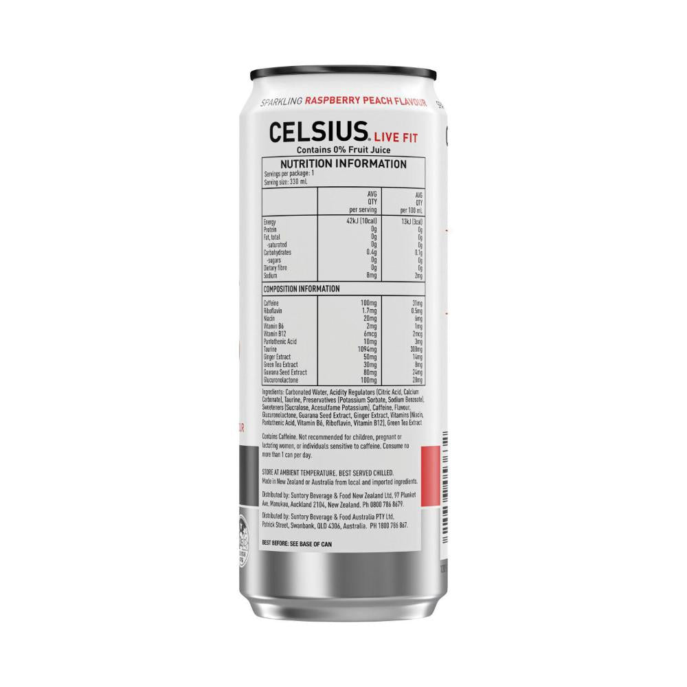 Celsius Energy Drink Raspberry Peach - 330mL
