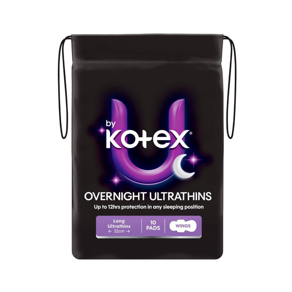 U by Kotex Overnight Ultrathin Pads With Wings - 10 pack