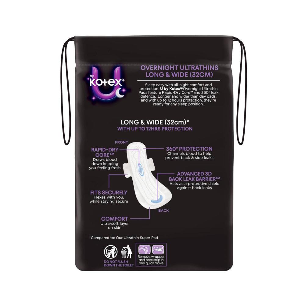 U by Kotex Overnight Ultrathin Pads With Wings - 10 pack
