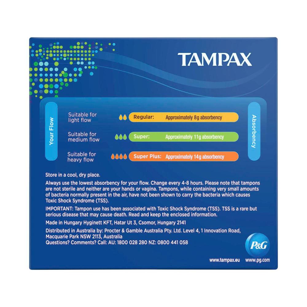 Tampax Tampons Regular With Applicator - 20 Pack