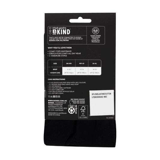 Bonds 70d Opaque /no Dig Tight Black Medium/large - 1 pack
