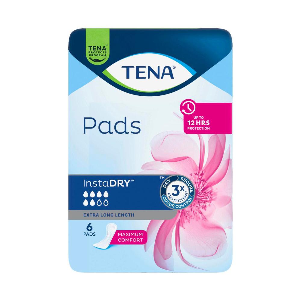 Tena Lady Pads Insta Dry Incontinence Extra Long - 6 pack