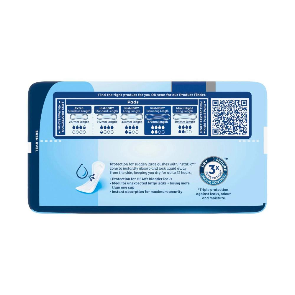 Tena Lady Pads Insta Dry Incontinence Extra Long - 6 pack
