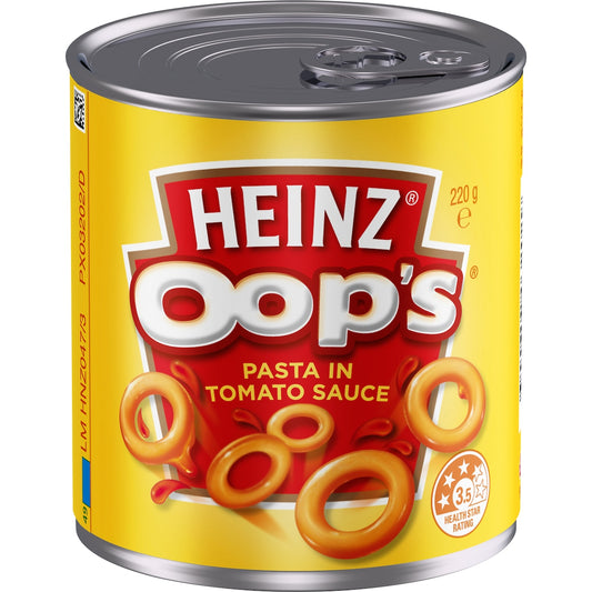 Heinz Oops Pasta In Tomato Sauce Canned Spaghetti Os 220g