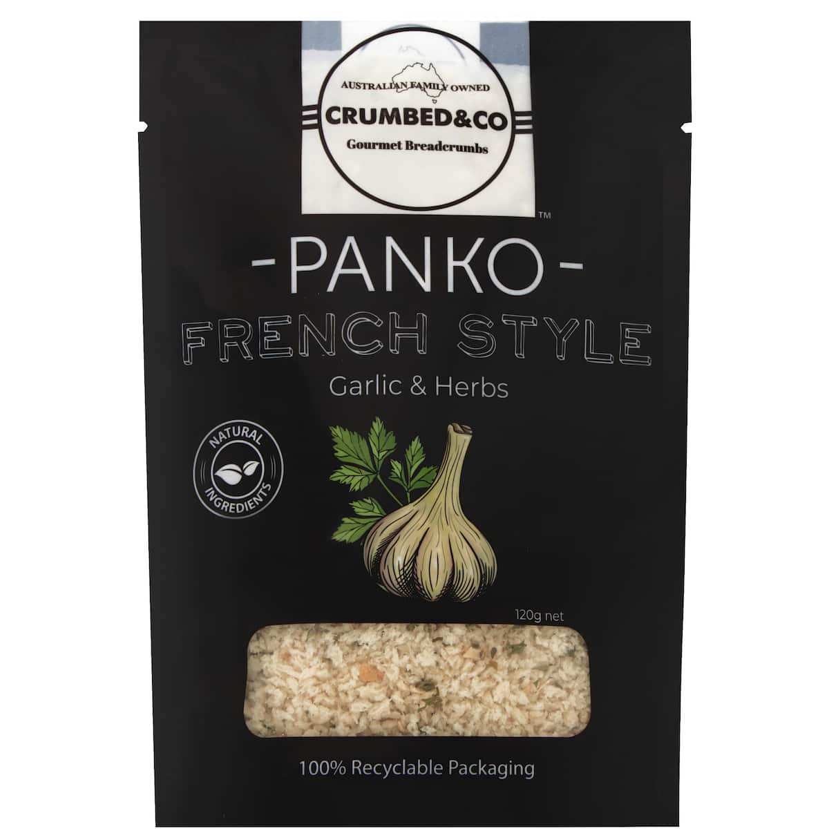 Crumbed & Co Breadcrumbs Panko French Style Garlic & Herbs 120g