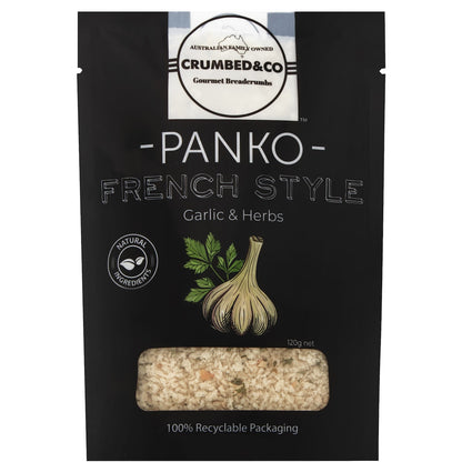 Crumbed & Co Breadcrumbs Panko French Style Garlic & Herbs 120g