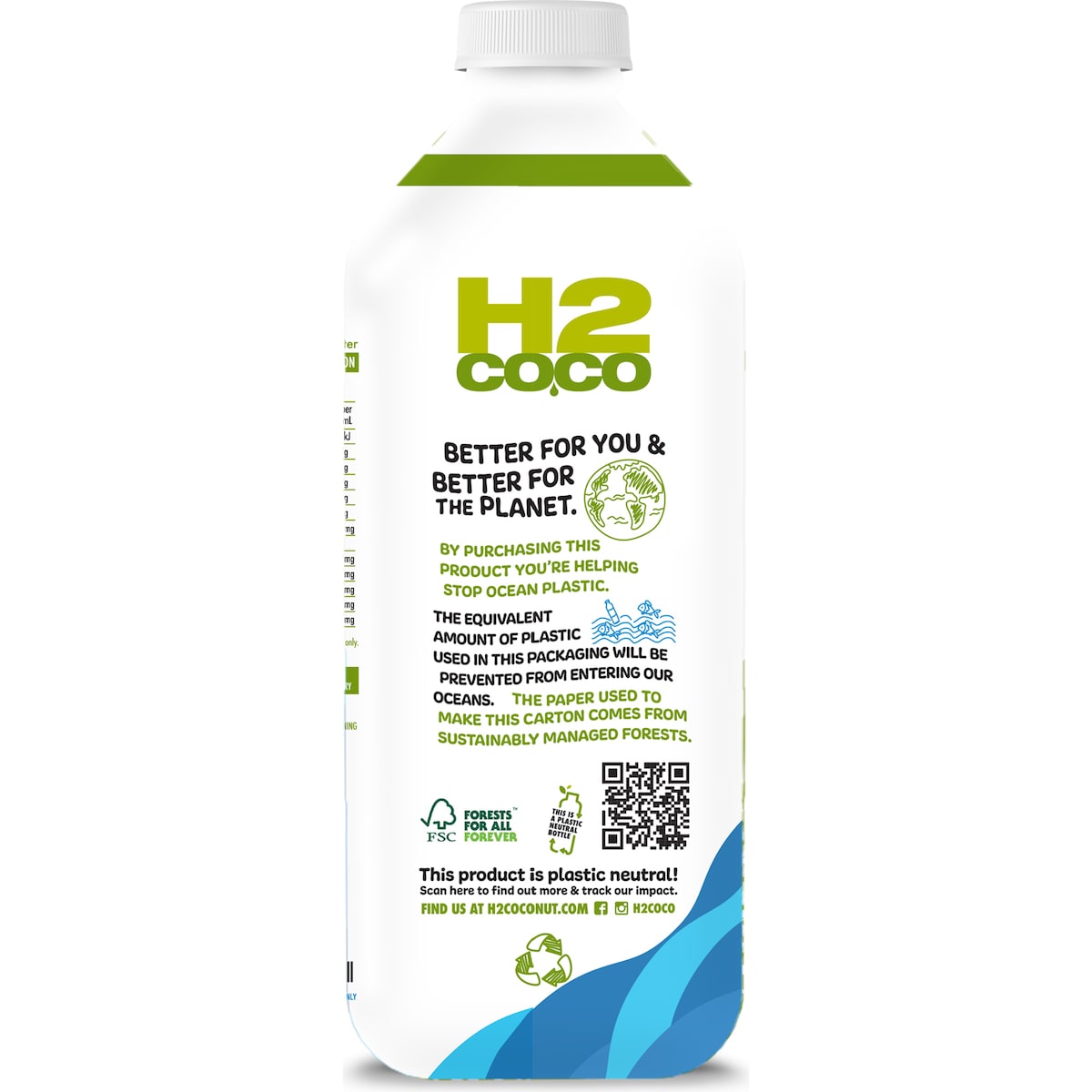 H2coco Pure Coconut Water 2l