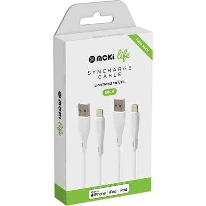 Moki Life Lightning 90cm Cables 2 Pack