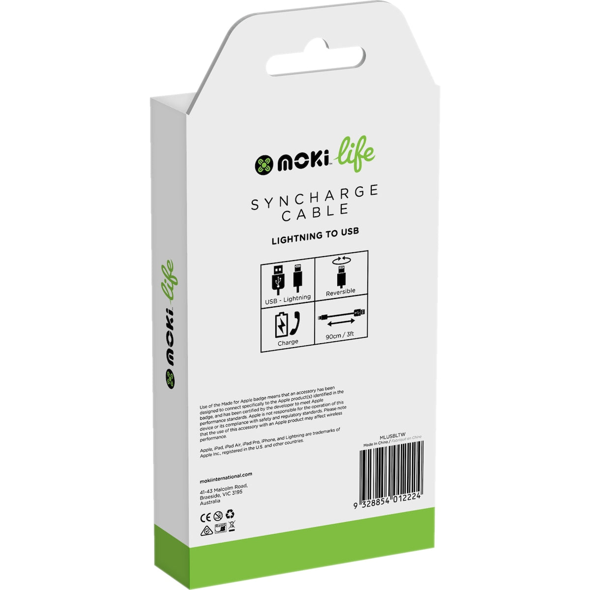 Moki Life Lightning 90cm Cables 2 Pack