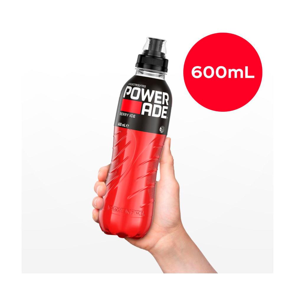 Powerade Berry Ice Sports Drink Sipper Cap - 600mL