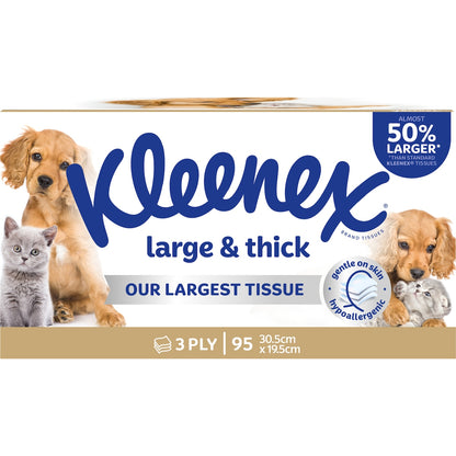 Kleenex Large & Thick 3 Ply Facial Tissues 95 Pack
