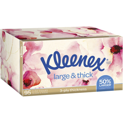 Kleenex Large & Thick 3 Ply Facial Tissues 95 Pack